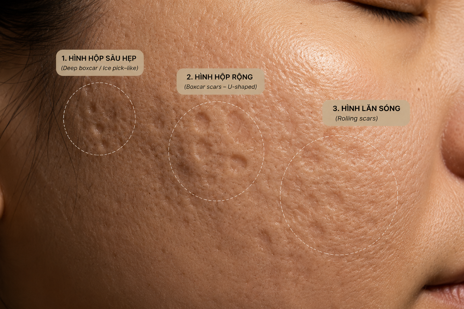 3 loại sẹo mụn teo