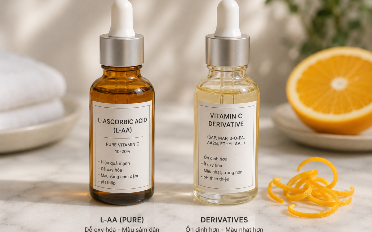 So sánh L-AA và dẫn xuất Vitamin C