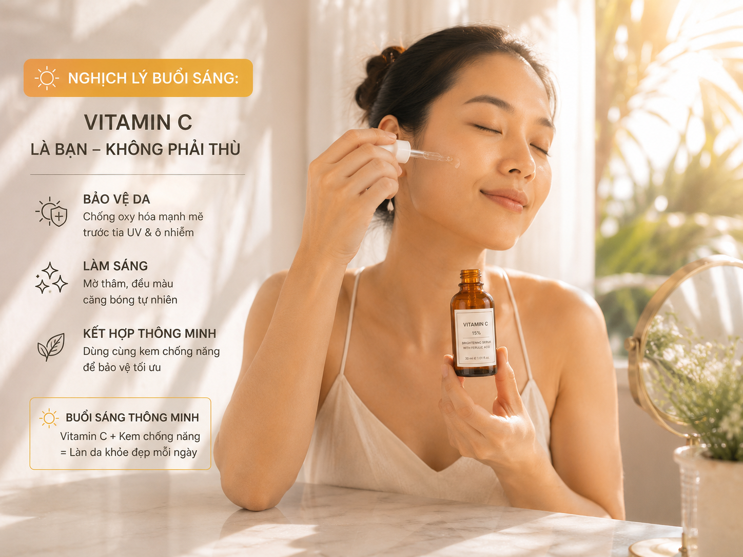 Vitamin C trong routine buổi sáng