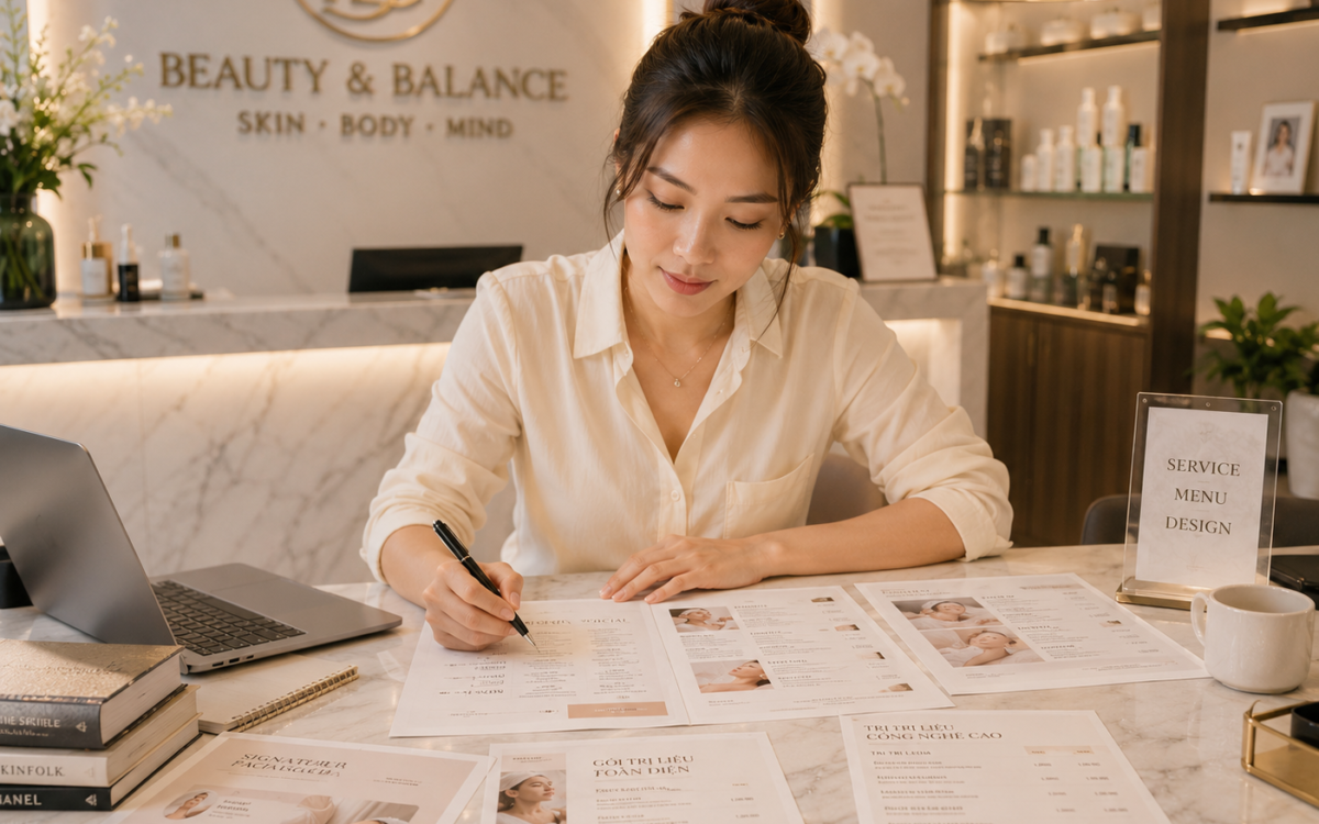 Thiết kế menu dịch vụ spa chuẩn y khoa