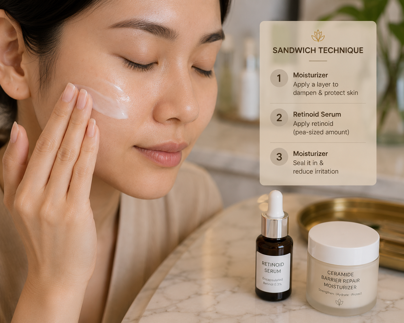 Kỹ thuật Sandwich thoa Retinoid