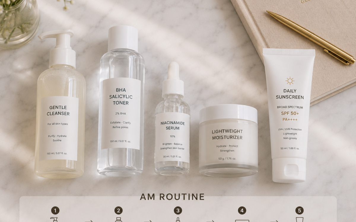Skincare routine buổi sáng cho da mụn